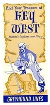 Greyhound Lines Key West Florida Treasure Brochure 1950's Pirate  - $13.86