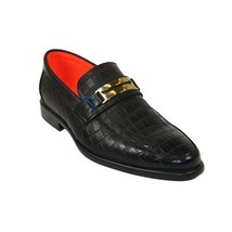 Men's TAYNO Shoes The Caprio C TAYNO Crocodile Print Bit Loafer Black image 4