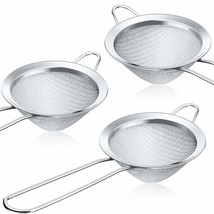 3 Pieces Tea Strainers Cocktail Strainer Stainless Steel Fine Mesh Strainer Cola - £18.97 GBP