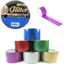 6 Rolls Decorative Glitter Tape Crafting Project Adhesive Assorted Color... - $26.99