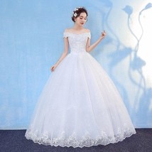 HMHS-43#Boat Neck Wedding Dress Ball Gown  Up Wholesale Party New In 2023 Cheap  - £122.01 GBP