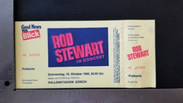 Rod Stewart - Vintage Original Europ EAN 1986 Unused Whole Full Concert Ticket - £11.67 GBP