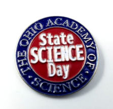 VTG The Ohio Academy of Science State Science Day Enamel Pin Blue Red White - $9.99