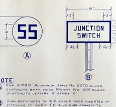 1966 Railroad Bangor Aroostook Junction Switch Signs Blueprint K14 Train... - £107.65 GBP
