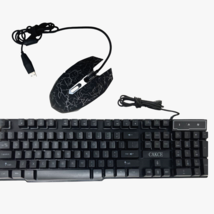 BlueFinger RGB Wired USB Gaming Keyboard &amp; Mouse Ergonomic Combo for Computer PC - £27.39 GBP