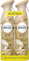 Febreze Air Limited Edition Fresh Baked Vanilla Scent Spray, 8.8 oz., 2 - Pack - £6.88 GBP