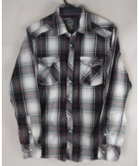 Buckle BKE Standard Fit Black Plaid With Marbled Pearl Snaps Men&#39;s Shirt... - $270.05 MXN