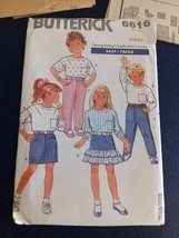 Vtg 1988 Butterick pattern 6616 skirt pants top Child Sz 5 6 6x Uncut - $8.10