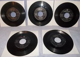 Six 45 RPM Record Lot Platters Mercury Label 1950's Great Pretender Harbor Light - £4.78 GBP