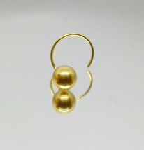 4mm Massiccio Oro Sfera Naso Wire Pin Bottone Anello Piercing 14k Oro Gi... - £34.52 GBP
