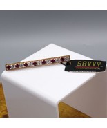Swarovski Crystal Savvy Bar Lapel Pin Brooch, Red and White Stones, NOS ... - £47.77 GBP