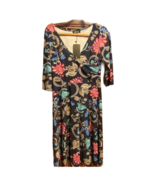 L’Bisse black floral long wrap dress Medium - $46.04 CAD