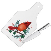 Christmas Cardinal : Gift Cutting Board Bird Holidays Cute Animal Winter - £22.80 GBP