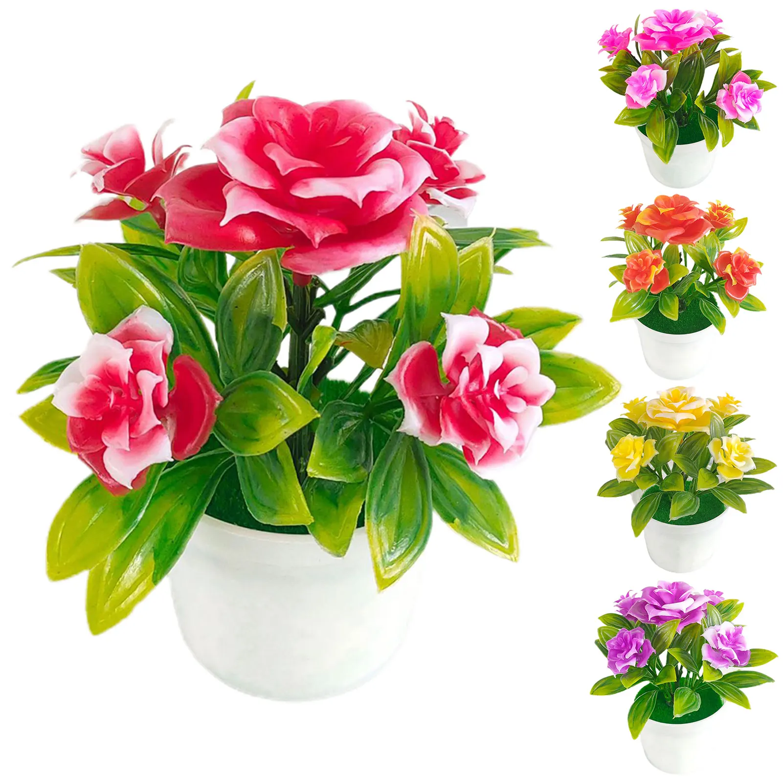 House Home 1 Potted Handmade Artificial Flower Potted Bonsai for House Home Gard - £19.66 GBP