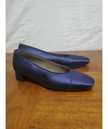 Pedro Garcia Eladia Navy Blue Satin Low Block Heel Slip On Pump Size 39 ... - €108,71 EUR