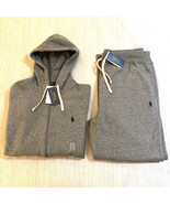 Polo Ralph Lauren Full-Zip Fleece Sweatsuit Ash Grey Heather Black Pony ... - $341.24 CAD