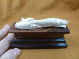 Whale-63 Humpback Mama baby Whales of shed ANTLER figurine Bali detailed... - £53.01 GBP