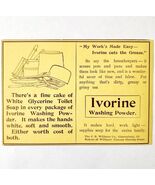 Ivorine Washing Powder Soap 1897 Advertisement Victorian Detergent ADBN1yyy - €17,15 EUR