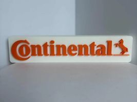 Continental Tires Sign 3D Printed Logo Orange White Garage Mancave Decor - $14.69