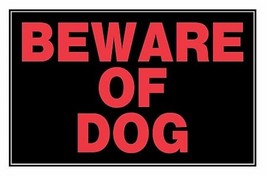 Hillman 839924 Plastic Beware of Dog Sign, 8 in. H X 12 in. W - £8.34 GBP