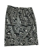 Ann Taylor A Line Skirt Size 6 Lined Geometric Black White Gray Side Zip - $17.33