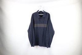 Vtg 90s Pierre Cardin Mens XL Ribbed Knit Long Sleeve Rugby Polo Shirt Striped - £38.62 GBP
