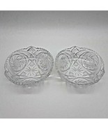 Pinwheel Early American Glass Bowls Pair Clear Dishes EUC 4 3/4&quot; Vintage... - $10.89