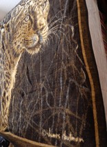 Biederlack James Hautman Blanket Throw Lion Tiger Leopard Animal 78&quot;x54&quot; Vtg - £63.76 GBP