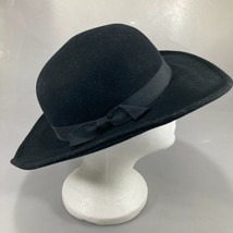 Betmar Womens Black Wool Hat Wide Brim Made in USA One Size 21.5 inch - £23.61 GBP