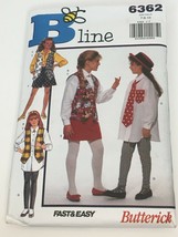 Butterick Sewing Pattern 6362 B Line Girls Vest Shirt Skirt Shorts Leggings Tie - £2.15 GBP