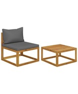  Wooden Sofa Set Dark Grey Solid acacia wood, 100% polyester - $3,778.29 MXN