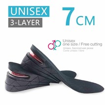 Invisible Height Increased Insoles 7Cm 3 Layers High Increase Men Women Insole - £14.38 GBP
