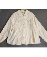 Chicos 100% Linen Palm Print Tropical Top Jacket Ivory Womens Sz 3 US 16... - $406.98 MXN
