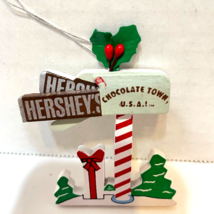 Vintage 1992 Kurt S Adler Hersherys Chocolate Town Wood Christmas Ornament - $10.62