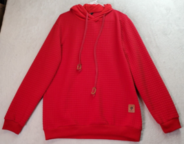 Coofandy Hoodie Men Size Medium Red Waffle Knit Polyester Long Sleeve Dr... - $12.99