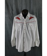 Western Shirt - Stitched Rose Pattern by Ely Gentlemen - Men&#39;s 2XL - $74.70 CAD