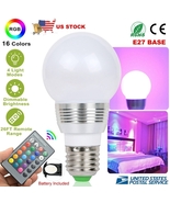 16 Colors Change LED Bulbs E27 3W RGB Dimmable Mood Lighting Lamp IR Rem... - $16.00