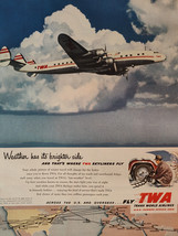 1953 Esquire Original Art Ad Advertisement TWA Trans World Airlines Canada - £8.50 GBP