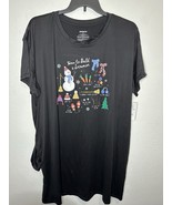 Joyspun Women’s Snowman Christmas Black Nightgown Sleep Shirt Size 2X/3X - $33.82 CAD