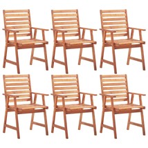 Outdoor Dining Chairs 6 pcs Solid Acacia Wood - £219.35 GBP