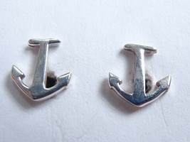 Ship Anchor 925 Sterling Silver Stud Earrings captain boat sail - £5.76 GBP
