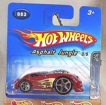 2005 Hot Wheels #83 Asphalt Jungle 3/5 DODGE NEON Red Black-Window 5Sp ShortCard - £6.68 GBP