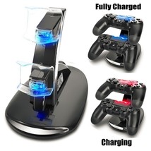 Dual Usb Charger Led Station Dock Fast Charging Stand For Sony Ps4 Controller Us - £14.15 GBP