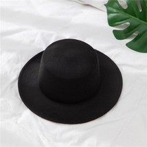 Elegant Women Flat Top Fedoras Hats British Style  Felt en Cap For Girls Lady So - £32.26 GBP