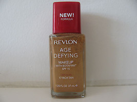 Revlon Age Defying Makeup SPF 15 for Dry Skin #17 Rich Tan 1.25 oz NWOB  - £9.46 GBP