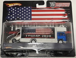 Custom Hot Wheels Team Transport &#39;65 FORD MUSTANG Trump MAGA w/ Real Rid... - $145.44