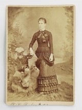 1882 Antique Cabinet Photo Woman West Chester Pa Fashion Dress Plant Tw Taylor - £38.29 GBP