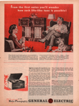 1945 The New Radio Phonograph By General Electric print ad Fc2 - £10.53 GBP