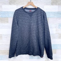 Grayers Heathered Striped Sweatshirt Gray Casual Comfort Lounge Mens Large - £23.65 GBP