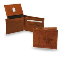 NFL New Orleans Saints Embossed Billfold Wallet of Real Leather - $25.74
